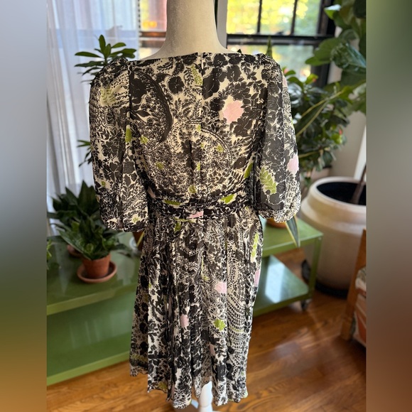 Giambattista Valli Plunging Floral Mini Chiffon Dress Size 46/US 10 NWT $3,350 - Picture 7 of 13